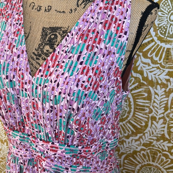 Kate Spade Sleeveless V-Neck Floral Medley Burnout Fit & Flare Midi Dress Sz 10 - Picture 8 of 15